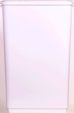 13.25-Gallon Spring Top Wastebasket, White